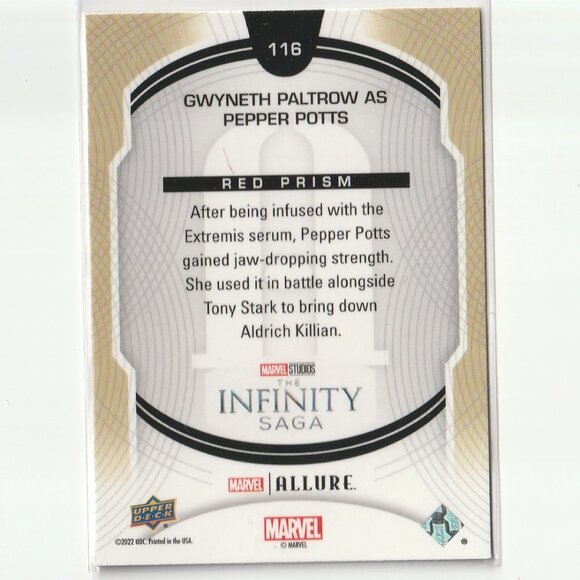 Upper Deck Allure Marvel Red Prism Rainbow GWENYTH PALTROW as PEPPER POTTS #116 - Picture 2 of 2